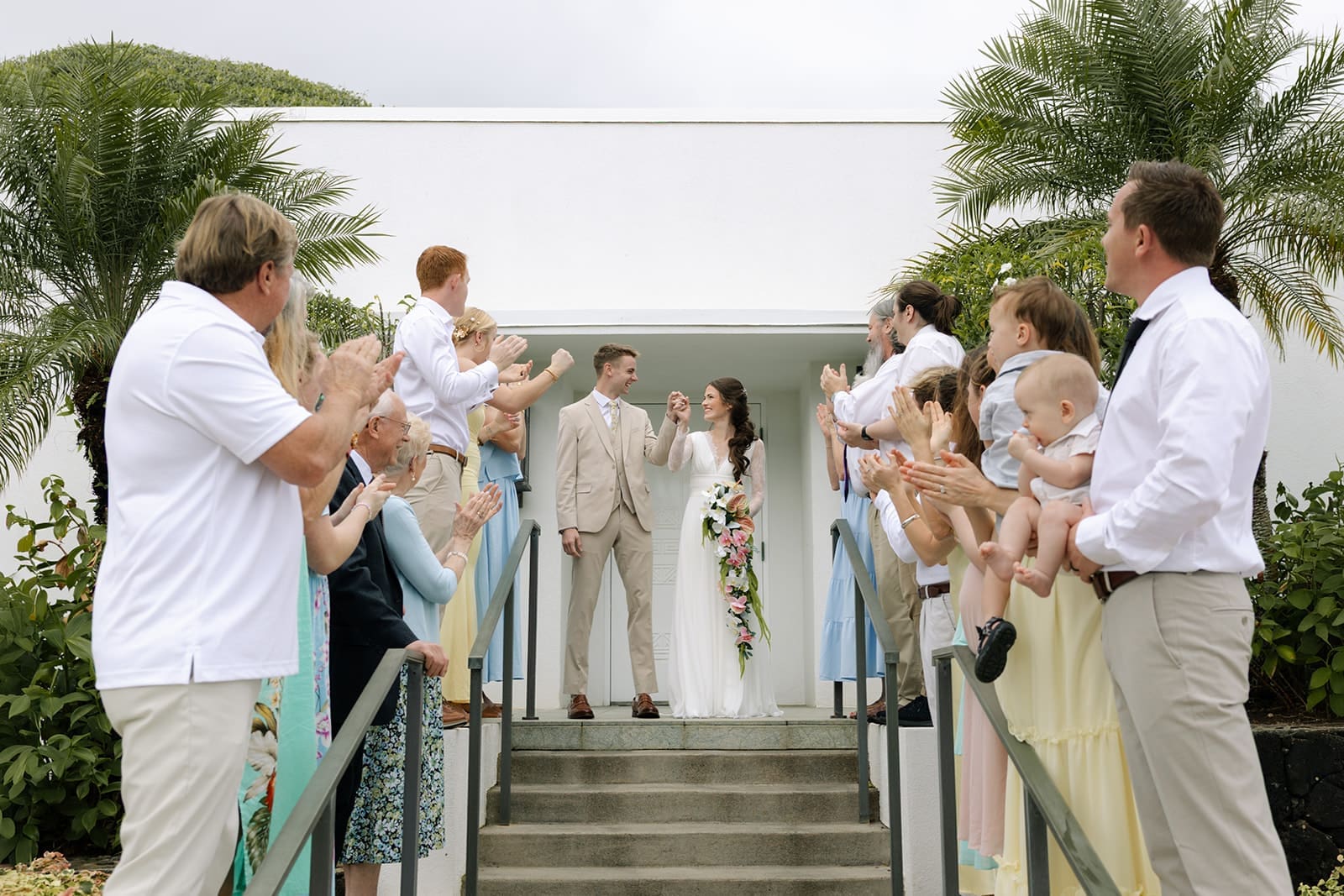 Wedding at Laie Temple, Oahu, Hawaii