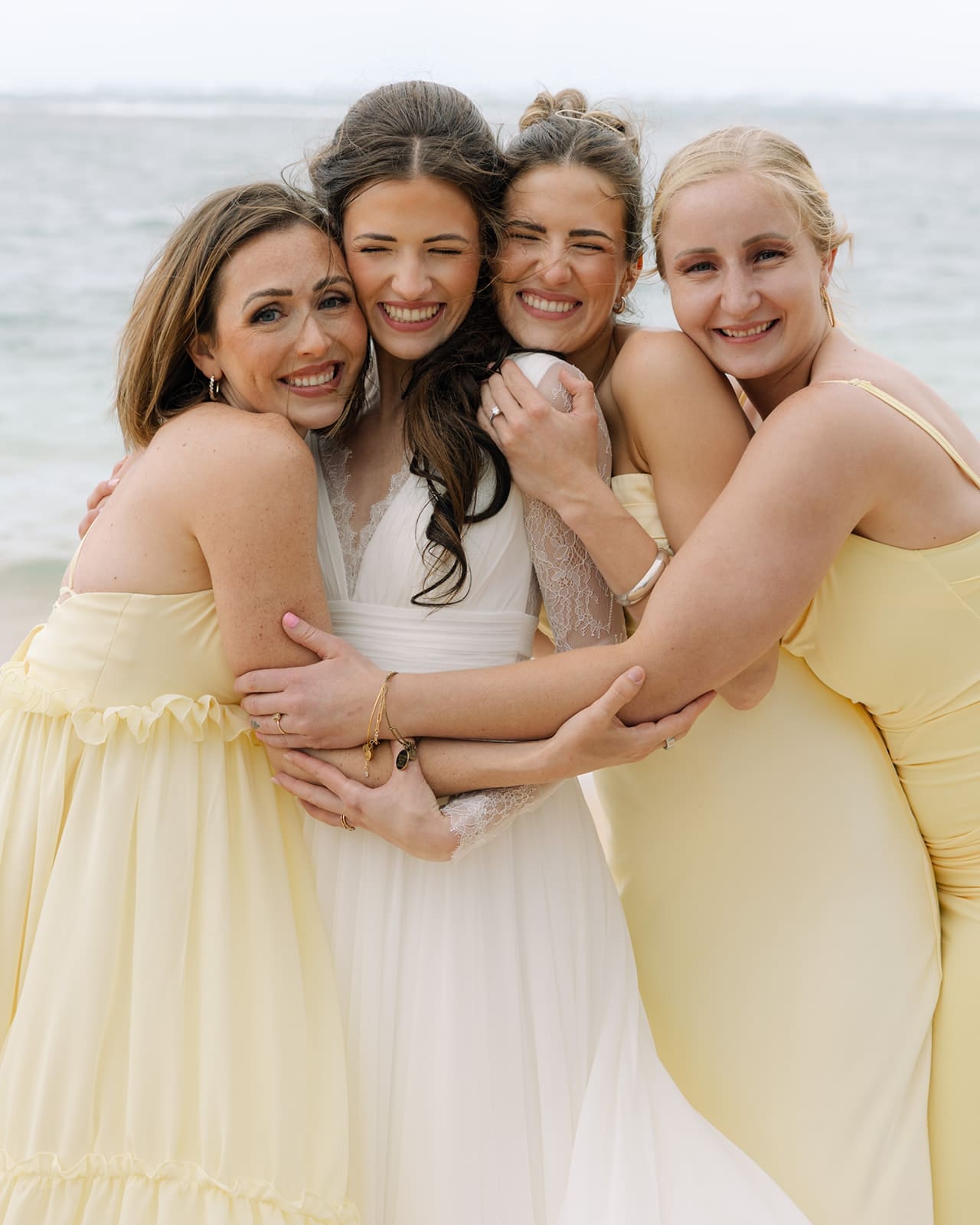 Group wedding party portrait in Oahu, Hawaii